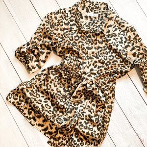 Calvin Klein leaopard print shirt dress/ tunic